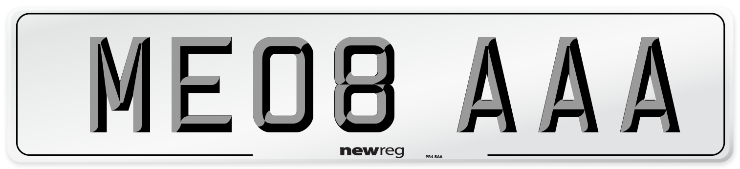 ME08 AAA Number Plate from New Reg